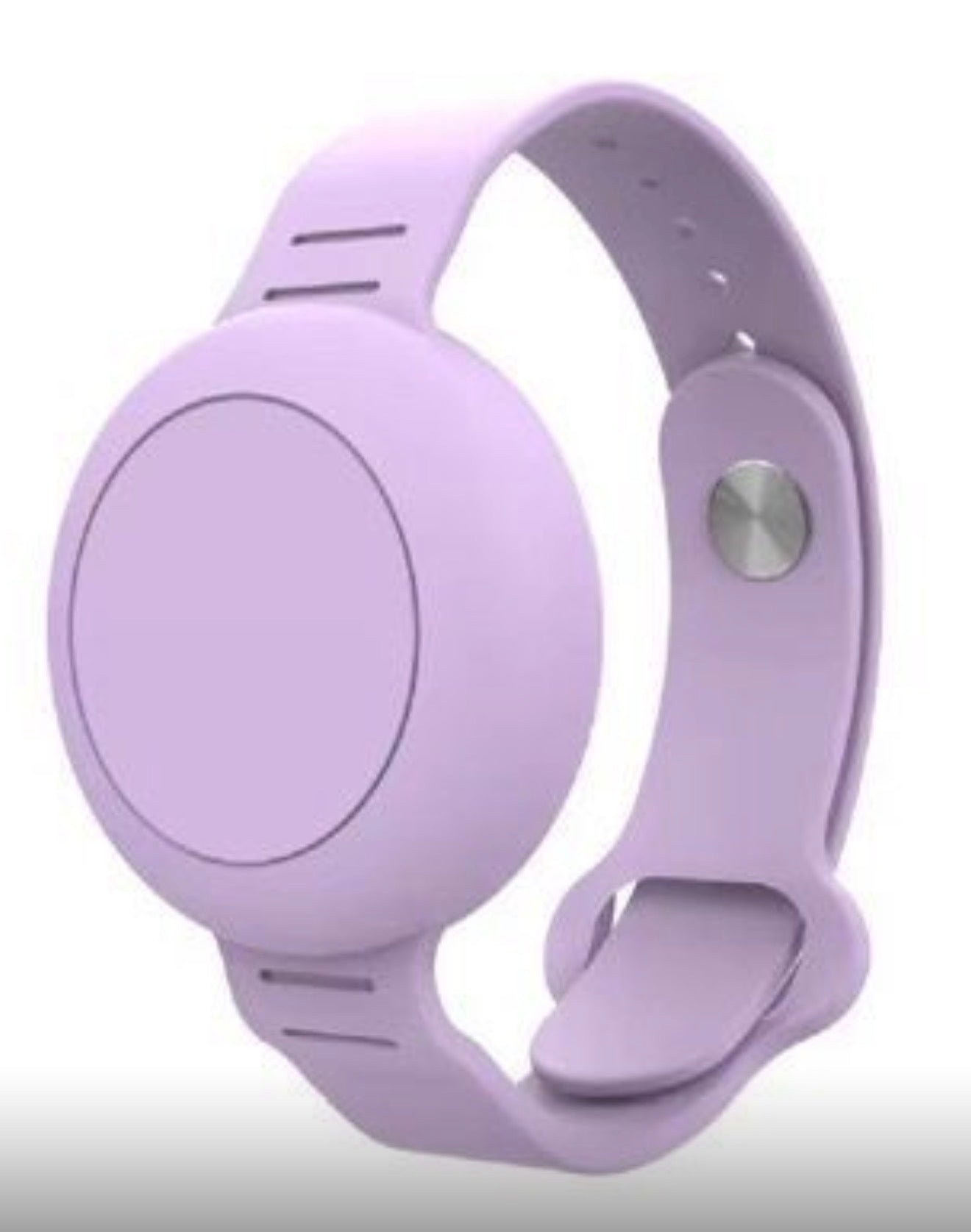 Adjustable Silicone Wristband – Lilac Compatible with AirTag & Android Tracking Tags